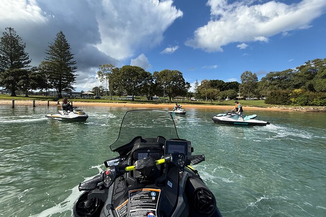 5 Hour Jetski Adventure from Brisbane to Moreton Bay Islands - Brisbane waterfront and Story Bridge from a jetski viewpoint