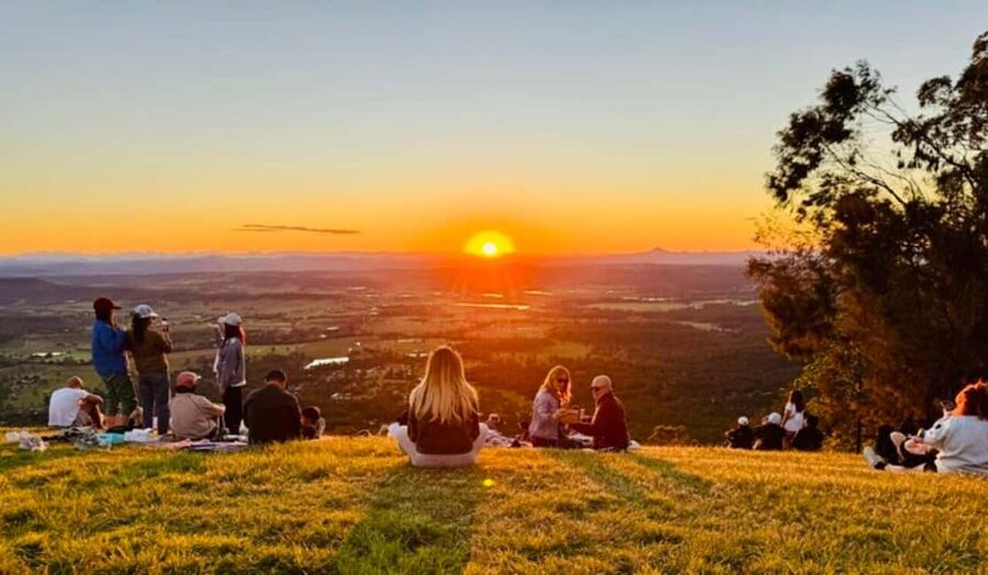 Brisbane: Glow Worms, Sunset, Star Gazing & BBQ - Sunset Lookout and the Views Stop: Short Time, Big Sky Energy