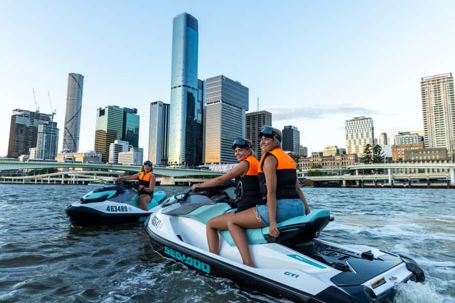 Brisbane: Sunset Jetski Tour on the Brisbane River - South Bank, the CBD edge, and the lights coming on