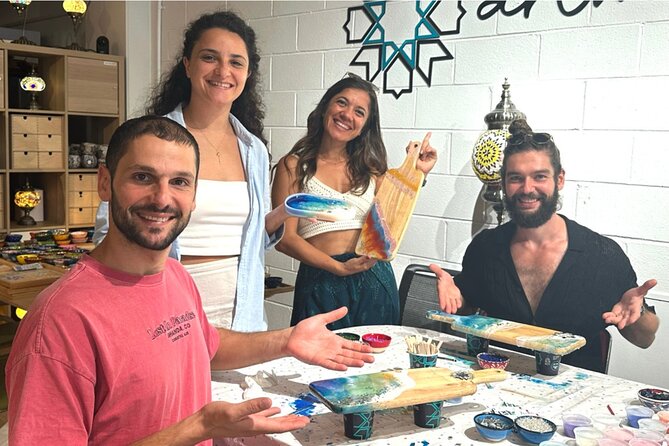 Resin Art Classes Brisbane: Cheeseboards & Coasters - What You’ll Make: Cheeseboards and Coasters in Resin