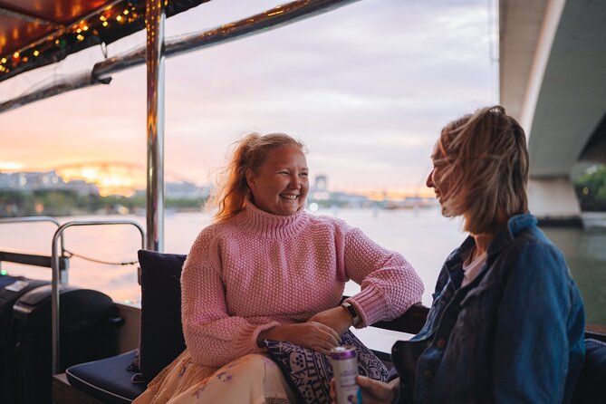 Sunset City Lights Cruise: 5.30pm or 6pm <em>seasonal (90min) – Quick reasons to take this cruise’ /></p>
<ul>
<li><strong>City lights on the Brisbane River in 90 minutes</strong>: enough time to enjoy sunset-to-night without a late return.</li>
<li><strong>Cheese platter included</strong>: a ready-made snack so you’re not scrambling for dinner right before boarding.</li>
<li><strong>Onboard bar and coffee shop</strong>: you can buy drinks if you want something stronger or warmer.</li>
<li><strong>Seasonal departure times</strong>: winter is earlier (5:30pm) so you catch more of the fading light.</li>
<li><strong>Small-ish boat with a max of 65</strong>: easier to find your spot and settle in.</li>
<li><strong>Cultural Centre public pontoon start</strong>: central South Brisbane location you can orient around fast.</li>
</ul>
<div class="twil" style="margin: 20px 0; padding: 15px 0;"><p>Back out on the Brown Snake, more river cruises</p><ul style="margin: 10px 0; padding: 0; list-style: none; display: grid; grid-template-columns: repeat(auto-fill, minmax(250px, 1fr)); gap: 14px;"><li style="border: 1px solid #e5e5e5; border-radius: 8px; overflow: hidden; line-height: 1.4; background: #fff;"><a href="https://brisbaneinsider.com/brisbane-river-cruise-with-entry-to-lone-pine-koala-sanctuary/" aria-hidden="true" tabindex="-1"><img decoding="async" style="width: 100%; height: 150px; object-fit: cover; display: block;" src="https://static.brisbaneinsider.com/wp-content/uploads/brisbane-river-cruise-with-entry-to-lone-pine-koala-sanctuary-400x267.jpg" alt="" loading="lazy"></a><div style="padding: 10px 12px;"><a href="https://brisbaneinsider.com/brisbane-river-cruise-with-entry-to-lone-pine-koala-sanctuary/" style="font-weight: 600;">Brisbane River Cruise with entry to Lone Pine Koala Sanctuary</a><br><span style="font-size: 0.82em; color: #555; margin-top: 4px;"><span style="color: #7A4DBF;">★</span> 4.5 &middot; 1,522 reviews</span></div></li><li style="border: 1px solid #e5e5e5; border-radius: 8px; overflow: hidden; line-height: 1.4; background: #fff;"><a href="https://brisbaneinsider.com/brisbane-river-cruise-and-koala-sanctuary-visit/" aria-hidden="true" tabindex="-1"><img decoding="async" style="width: 100%; height: 150px; object-fit: cover; display: block;" src="https://static.brisbaneinsider.com/wp-content/uploads/brisbane-river-cruise-and-koala-sanctuary-visit-400x266.jpg" alt="" loading="lazy"></a><div style="padding: 10px 12px;"><a href="https://brisbaneinsider.com/brisbane-river-cruise-and-koala-sanctuary-visit/" style="font-weight: 600;">Brisbane River Cruise and Koala Sanctuary Visit</a><br><span style="font-size: 0.82em; color: #555; margin-top: 4px;"><span style="color: #7A4DBF;">★</span> 4.7 &middot; 1,397 reviews</span></div></li><li style="border: 1px solid #e5e5e5; border-radius: 8px; overflow: hidden; line-height: 1.4; background: #fff;"><a href="https://brisbaneinsider.com/morning-sightseeing-cruise-1030am-12pm-90min/" aria-hidden="true" tabindex="-1"><img decoding="async" style="width: 100%; height: 150px; object-fit: cover; display: block;" src="https://static.brisbaneinsider.com/wp-content/uploads/morning-sightseeing-cruise-10-30am-12pm-90min-400x267.jpg" alt="" loading="lazy"></a><div style="padding: 10px 12px;"><a href="https://brisbaneinsider.com/morning-sightseeing-cruise-1030am-12pm-90min/" style="font-weight: 600;">Morning Sightseeing Cruise: 10:30am-12pm (90min)</a><br><span style="font-size: 0.82em; color: #555; margin-top: 4px;"><span style="color: #7A4DBF;">★</span> 4.5 &middot; 973 reviews</span></div></li><li style="border: 1px solid #e5e5e5; border-radius: 8px; overflow: hidden; line-height: 1.4; background: #fff;"><a href="https://brisbaneinsider.com/brisbane-morning-sightseeing-cruise-1030am-12pm-90min/" aria-hidden="true" tabindex="-1"><img decoding="async" style="width: 100%; height: 150px; object-fit: cover; display: block;" src="https://static.brisbaneinsider.com/wp-content/uploads/brisbane-morning-sightseeing-cruise-10-30am-12pm-90min-400x267.jpg" alt="" loading="lazy"></a><div style="padding: 10px 12px;"><a href="https://brisbaneinsider.com/brisbane-morning-sightseeing-cruise-1030am-12pm-90min/" style="font-weight: 600;">Brisbane: Morning Sightseeing Cruise: 10:30am-12pm (90min)</a><br><span style="font-size: 0.82em; color: #555; margin-top: 4px;"><span style="color: #7A4DBF;">★</span> 4.5 &middot; 521 reviews</span></div></li></ul></div><h2 id="brisbane-river-at-night-what-you-actually-get-to-see">Brisbane River at night: what you actually get to see</h2>
<p><img width="669" height="446" decoding="async" src=